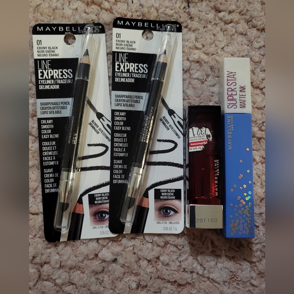Maybelline eyeliner, lipstick